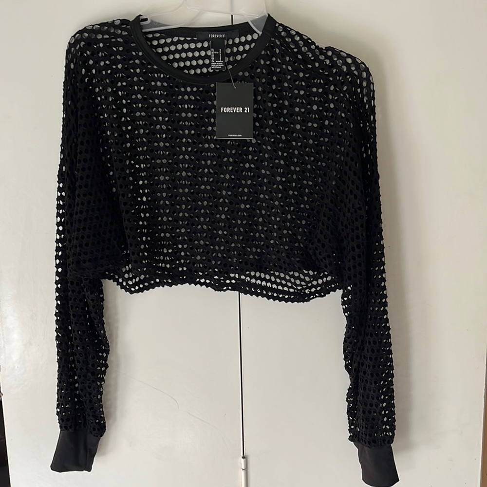 Forever 21 size small black see through crop